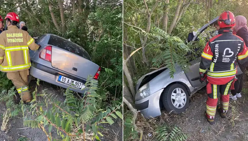 Balıkesir'de Otomobil Şarampole Yuvarlandı: İki Yaralı Kazayla İlgili Tüm Detaylar