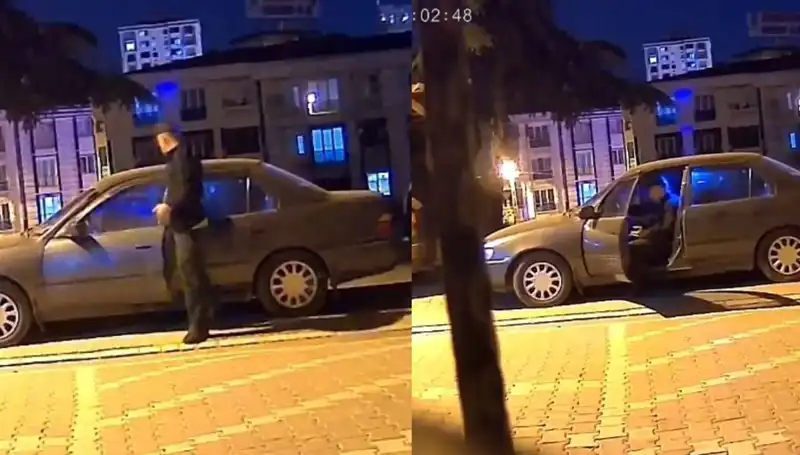 Park Halinde Bırakılan Otomobili Saniyeler İçinde Çalan Hırsızlık Olayı